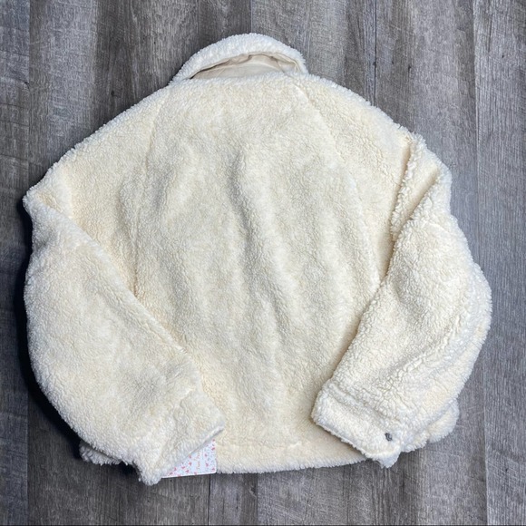 We The Free People Cream Teddy Swing Jacket NEW Size Medium - Picture 7 of 9